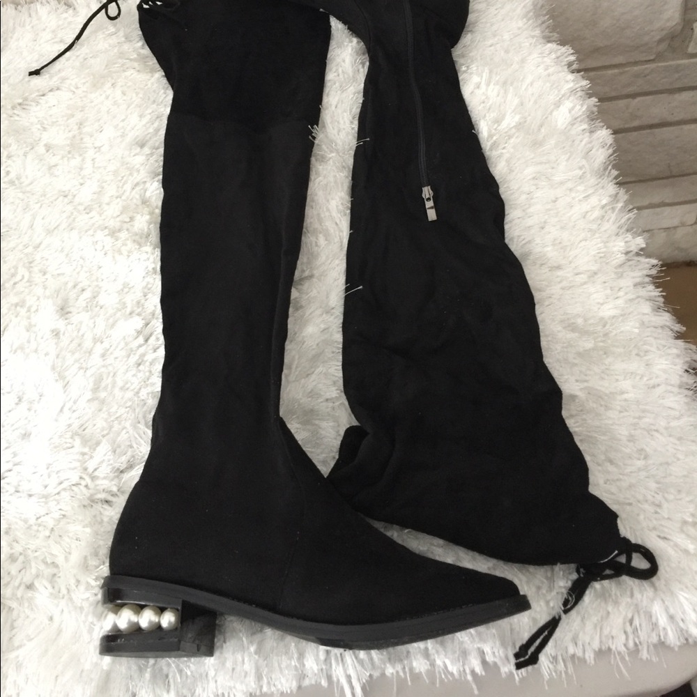 Catherine Malandrino Black Thigh High Boots